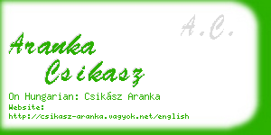aranka csikasz business card