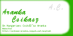 aranka csikasz business card